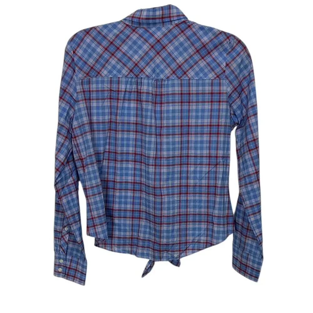 J. Crew Blue and Red Plaid Button Down Shirt Size Small